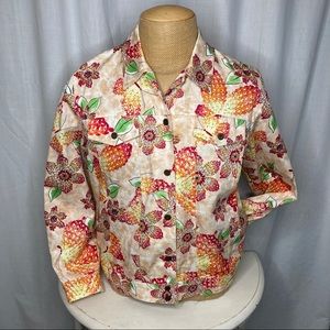 Alfred Dunner Light Jacket Butterfly Print XL Fall